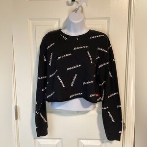 Black Dickies cropped long sleeve lightweight sweatshirt-size large
